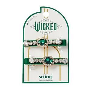 Scunci by Conair Wicked Emerald City Rhinestone Salon Hair Clips for women 2PK